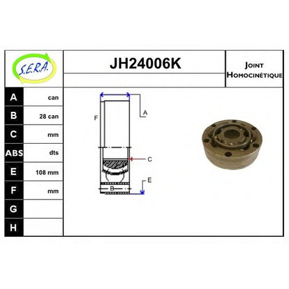 Photo Joint Kit, drive shaft SERA JH24006K