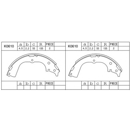 Photo Brake Shoe Set ASIMCO K0610