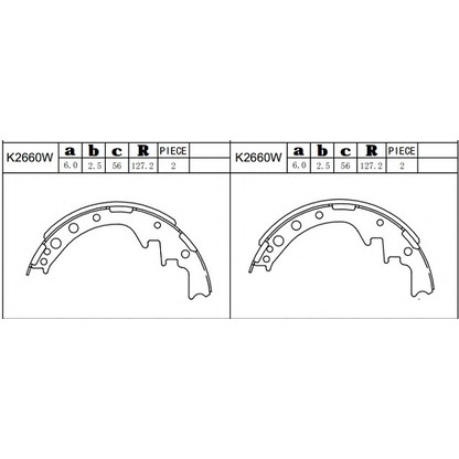 Photo Brake Shoe Set ASIMCO K2660W