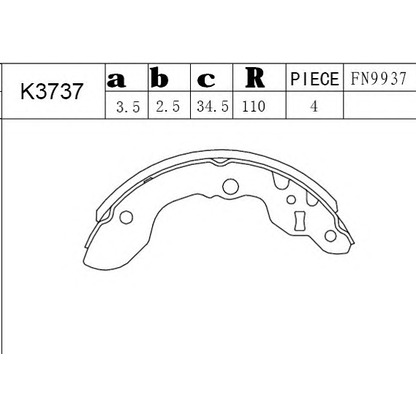 Foto Bremsbackensatz ASIMCO K3737