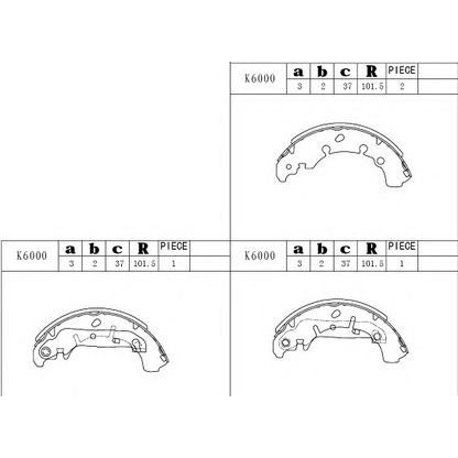 Photo Brake Shoe Set ASIMCO K6000