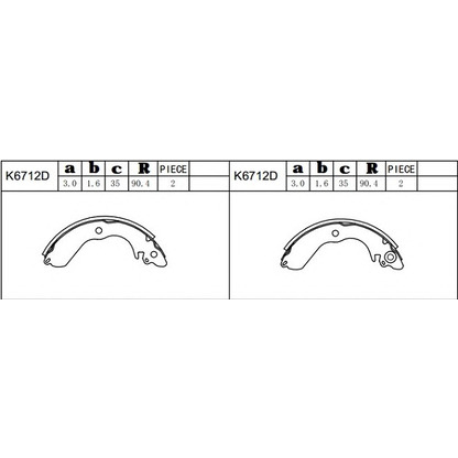 Photo Brake Shoe Set ASIMCO K6712D