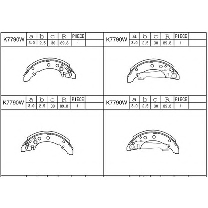 Photo Brake Shoe Set ASIMCO K7790W