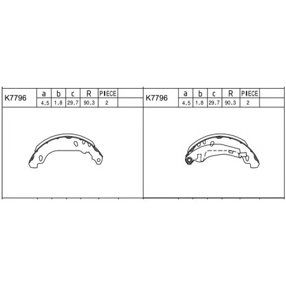 Foto Bremsbackensatz ASIMCO K7796