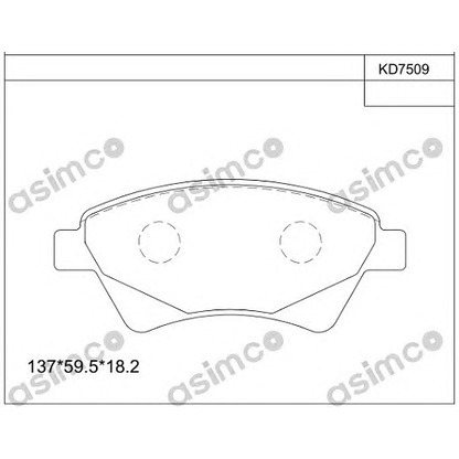 Foto Kit pastiglie freno, Freno a disco ASIMCO KD7509