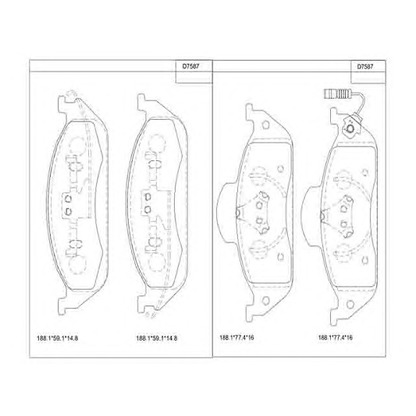 Фото Комплект тормозных колодок, дисковый тормоз ASIMCO KD7587