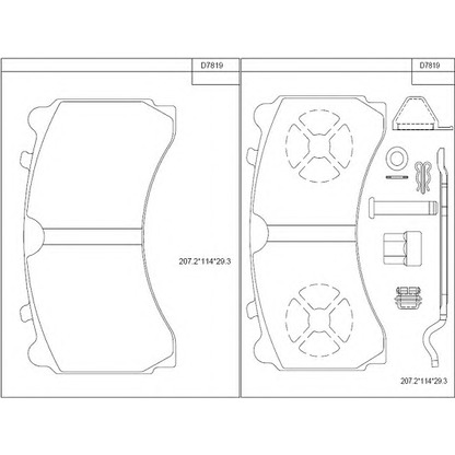 Фото Комплект тормозных колодок, дисковый тормоз ASIMCO KD7819