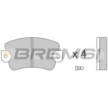 Фото Комплект тормозных колодок, дисковый тормоз BREMSI BP2132