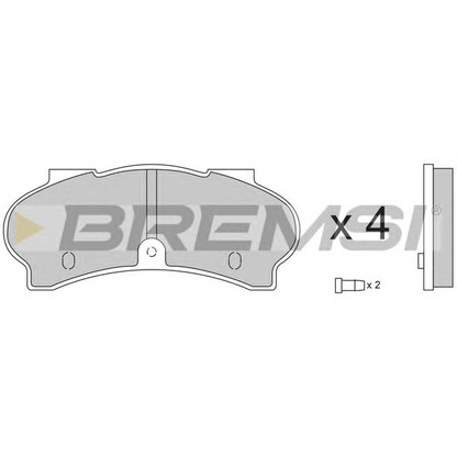 Фото Комплект тормозных колодок, дисковый тормоз BREMSI BP2134
