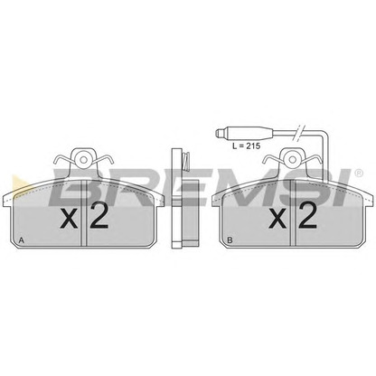 Zdjęcie Zestaw klocków hamulcowych, hamulce tarczowe BREMSI BP22651
