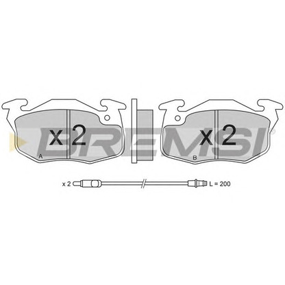 Photo Kit de plaquettes de frein, frein à disque BREMSI BP2269