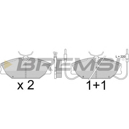 Photo Kit de plaquettes de frein, frein à disque BREMSI BP2277