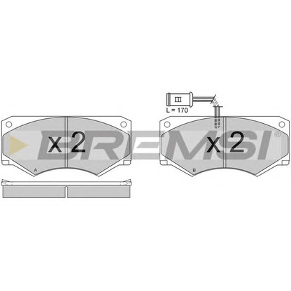 Фото Комплект тормозных колодок, дисковый тормоз BREMSI BP2341