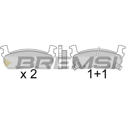 Zdjęcie Zestaw klocków hamulcowych, hamulce tarczowe BREMSI BP2348