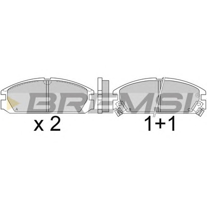 Фото Комплект тормозных колодок, дисковый тормоз BREMSI BP2349