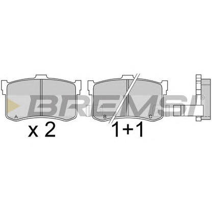 Фото Комплект тормозных колодок, дисковый тормоз BREMSI BP2372