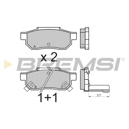 Photo Kit de plaquettes de frein, frein à disque BREMSI BP2396