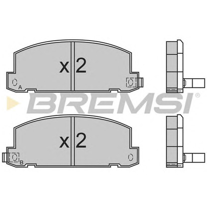 Фото Комплект тормозных колодок, дисковый тормоз BREMSI BP2400