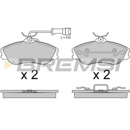 Photo Kit de plaquettes de frein, frein à disque BREMSI BP2478