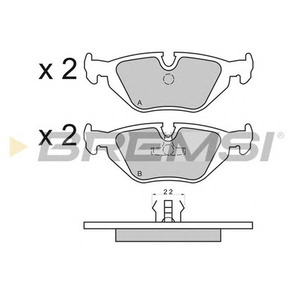 Zdjęcie Zestaw klocków hamulcowych, hamulce tarczowe BREMSI BP2498