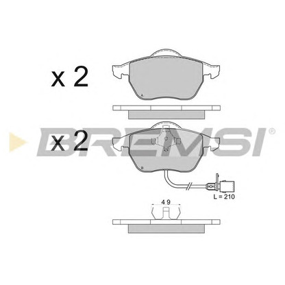 Photo Kit de plaquettes de frein, frein à disque BREMSI BP2516