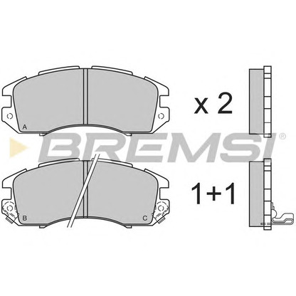 Фото Комплект тормозных колодок, дисковый тормоз BREMSI BP2535