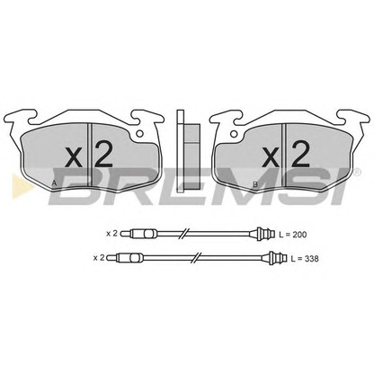 Foto Kit pastiglie freno, Freno a disco BREMSI BP2550