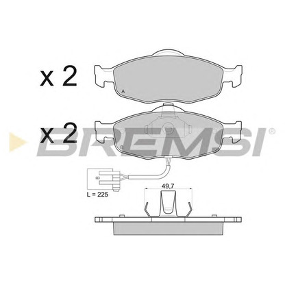 Photo Kit de plaquettes de frein, frein à disque BREMSI BP2561