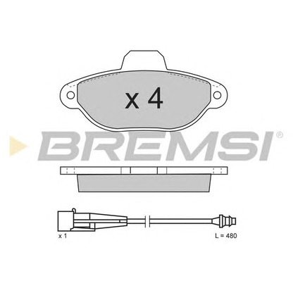 Photo Kit de plaquettes de frein, frein à disque BREMSI BP2626