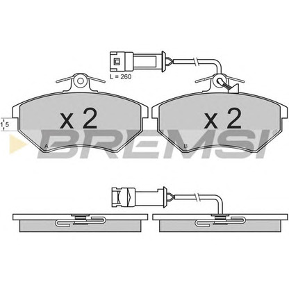 Photo Kit de plaquettes de frein, frein à disque BREMSI BP2644