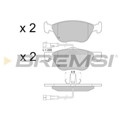 Photo Kit de plaquettes de frein, frein à disque BREMSI BP2673