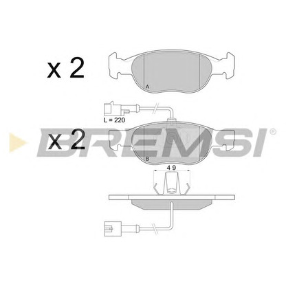 Photo Kit de plaquettes de frein, frein à disque BREMSI BP2676