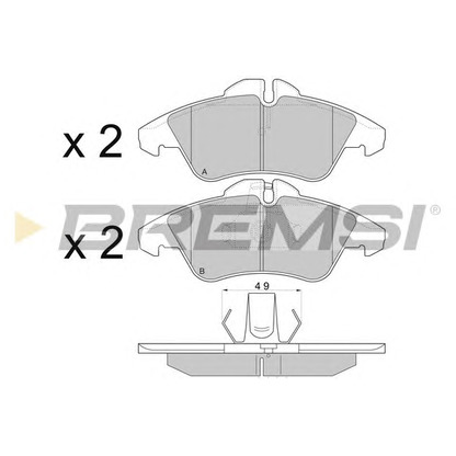 Photo Kit de plaquettes de frein, frein à disque BREMSI BP2687