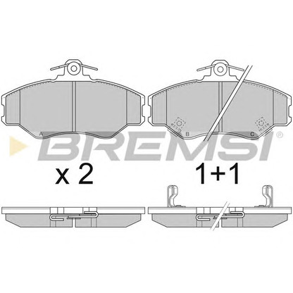 Photo Kit de plaquettes de frein, frein à disque BREMSI BP2708