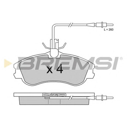 Photo Kit de plaquettes de frein, frein à disque BREMSI BP2711