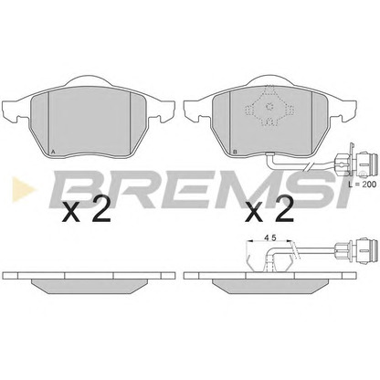 Zdjęcie Zestaw klocków hamulcowych, hamulce tarczowe BREMSI BP2733
