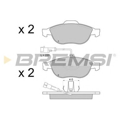 Foto Kit pastiglie freno, Freno a disco BREMSI BP2746