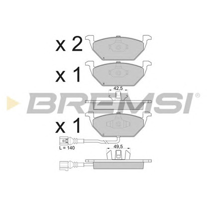 Photo Brake Pad Set, disc brake BREMSI BP2848