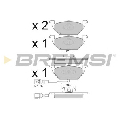 Foto Bremsbelagsatz, Scheibenbremse BREMSI BP2848