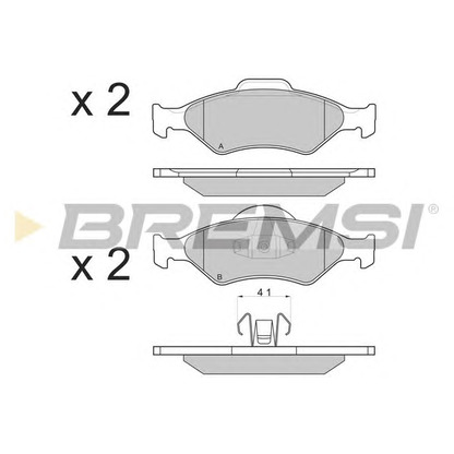 Zdjęcie Zestaw klocków hamulcowych, hamulce tarczowe BREMSI BP2873