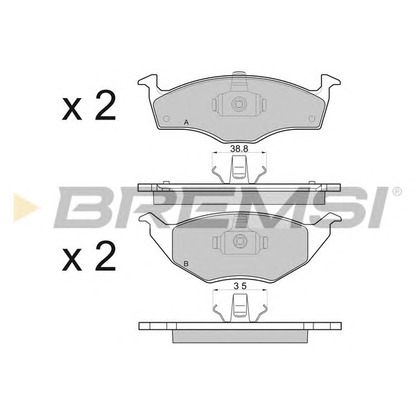 Фото Комплект тормозных колодок, дисковый тормоз BREMSI BP2914