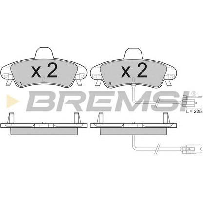 Zdjęcie Zestaw klocków hamulcowych, hamulce tarczowe BREMSI BP2932
