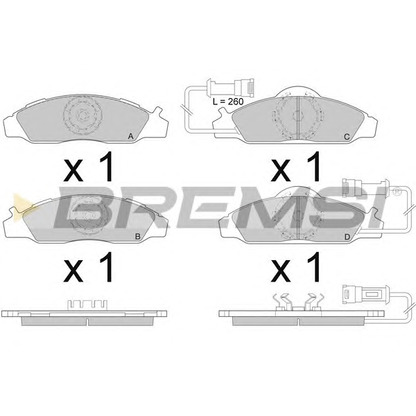 Foto Bremsbelagsatz, Scheibenbremse BREMSI BP2955