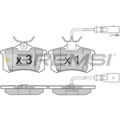 Photo Brake Pad Set, disc brake BREMSI BP2982