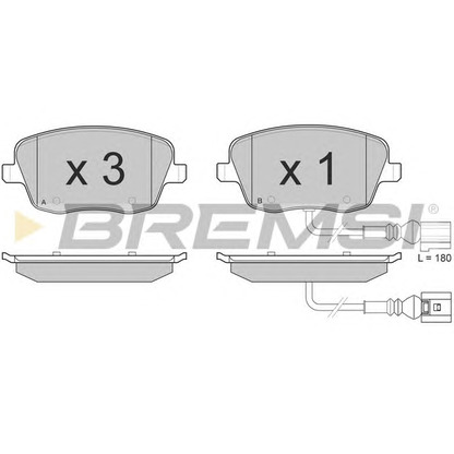 Zdjęcie Zestaw klocków hamulcowych, hamulce tarczowe BREMSI BP3013