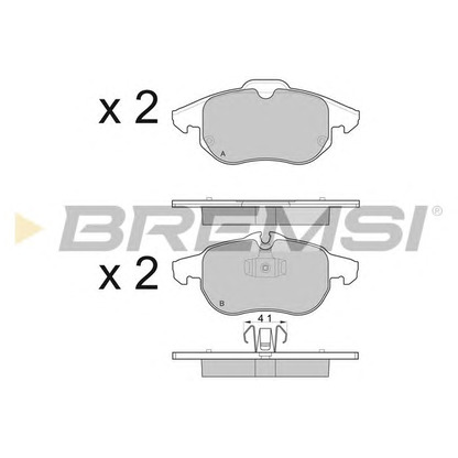 Photo Kit de plaquettes de frein, frein à disque BREMSI BP3014