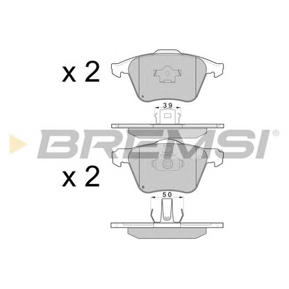 Фото Комплект тормозных колодок, дисковый тормоз BREMSI BP3062