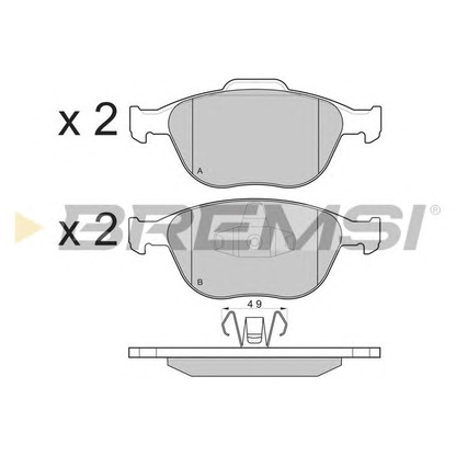 Photo Kit de plaquettes de frein, frein à disque BREMSI BP3078