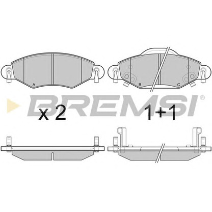 Фото Комплект тормозных колодок, дисковый тормоз BREMSI BP3082