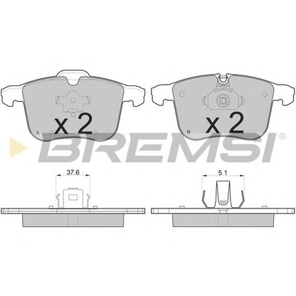 Фото Комплект тормозных колодок, дисковый тормоз BREMSI BP3109